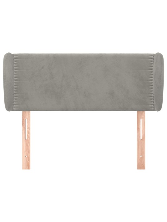 Čelo postele typu ušák světle šedé 83x23x78/88 cm samet
