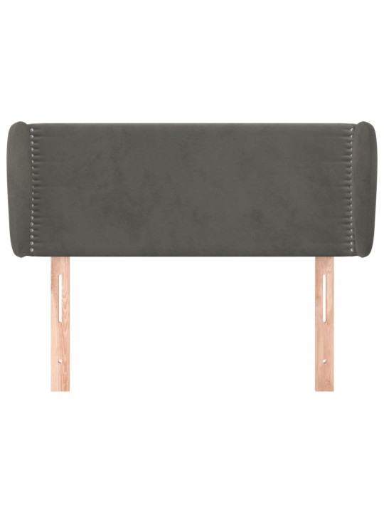 Čelo postele typu ušák tmavě šedé 83x23x78/88 cm samet