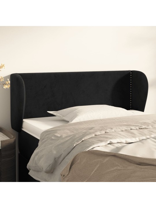 Čelo postele typu ušák černé 83x23x78/88 cm samet