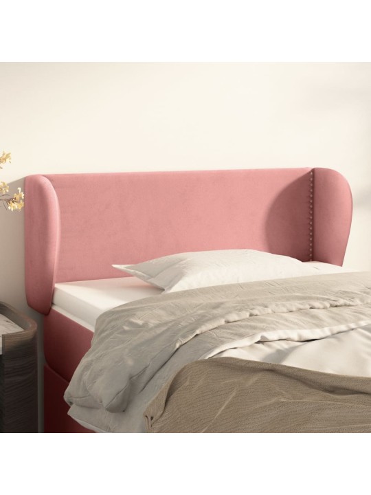 Čelo postele typu ušák růžová 83x23x78/88 cm samet
