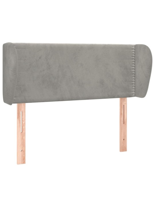 Čelo postele typu ušák světle šedé 93x23x78/88 cm samet