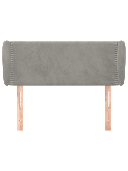 Čelo postele typu ušák světle šedé 93x23x78/88 cm samet