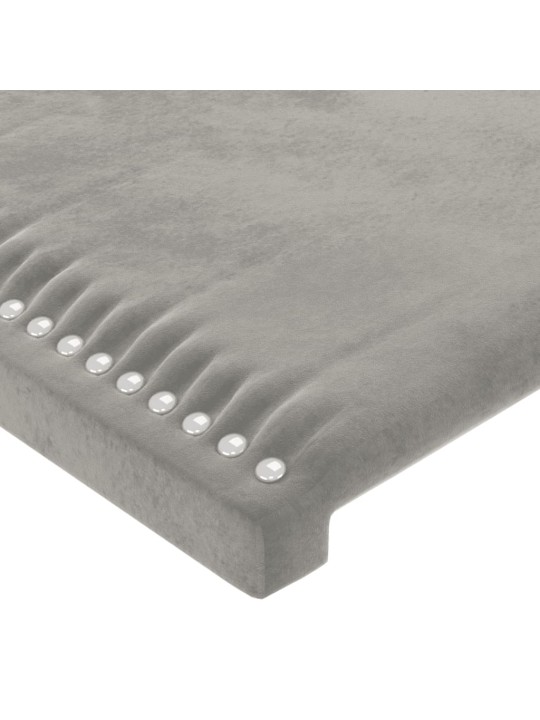 Čelo postele typu ušák světle šedé 93x23x78/88 cm samet