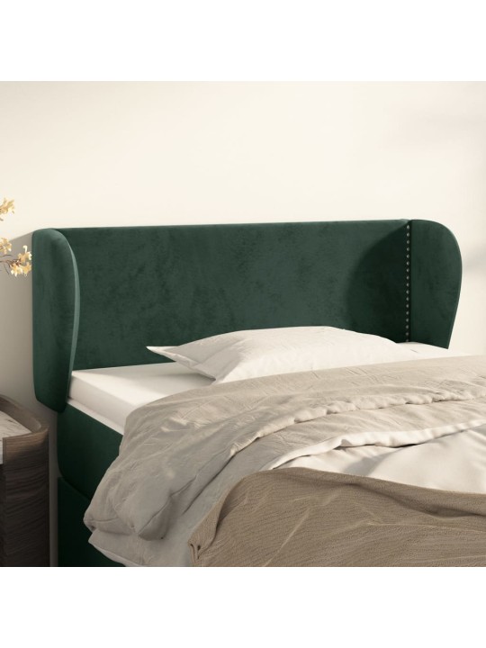 Čelo postele typu ušák tmavě zelené 93x23x78/88 cm samet