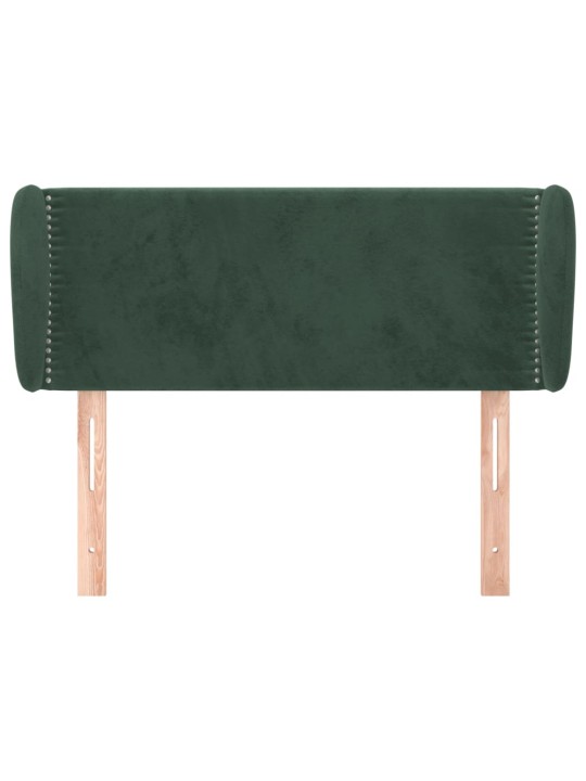Čelo postele typu ušák tmavě zelené 103x23x78/88 cm samet