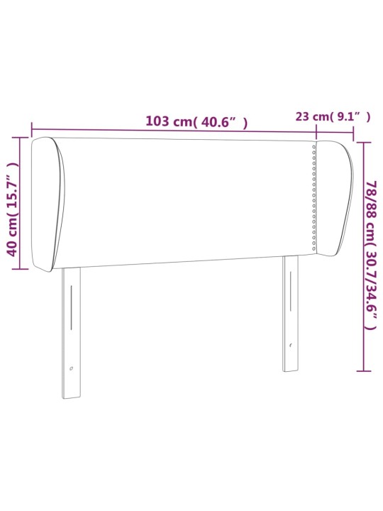 Čelo postele typu ušák tmavě zelené 103x23x78/88 cm samet
