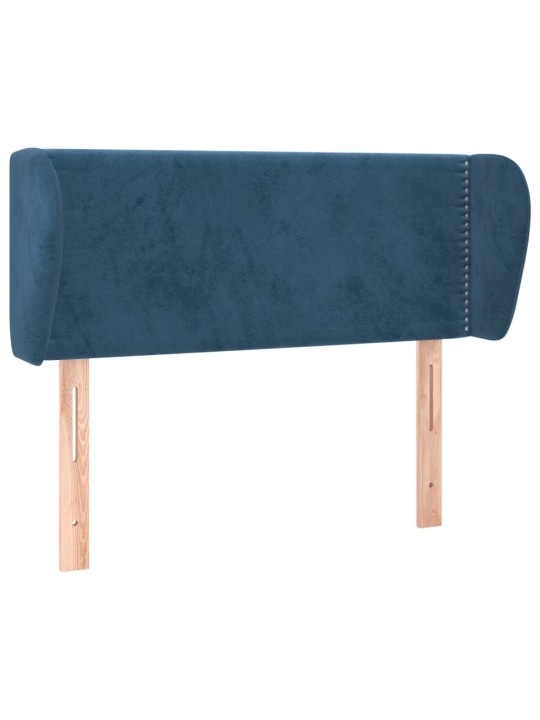 Čelo postele typu ušák tmavě modré 103x23x78/88 cm samet