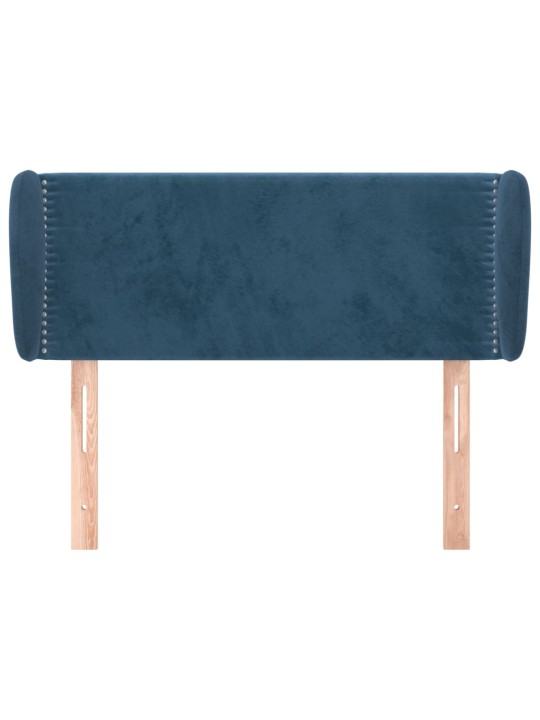 Čelo postele typu ušák tmavě modré 103x23x78/88 cm samet