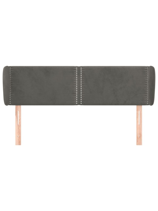 Čelo postele typu ušák tmavě šedé 147x23x78/88 cm samet