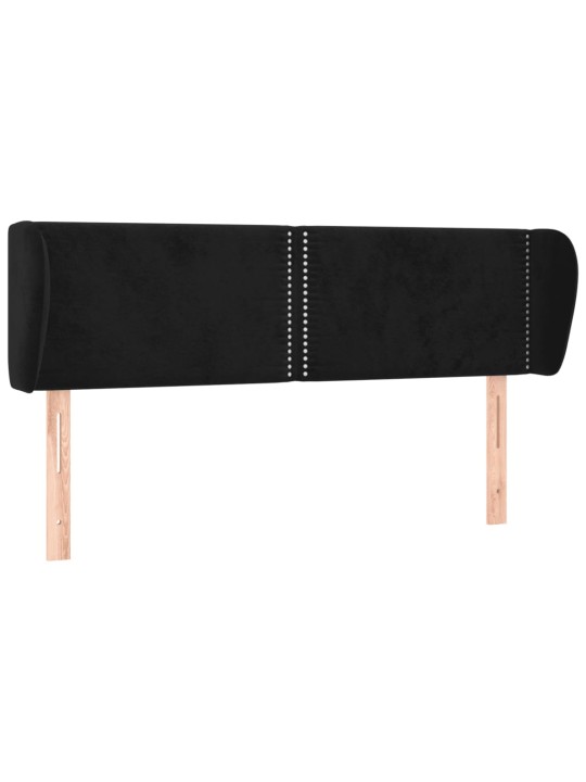Čelo postele typu ušák černé 147x23x78/88 cm samet