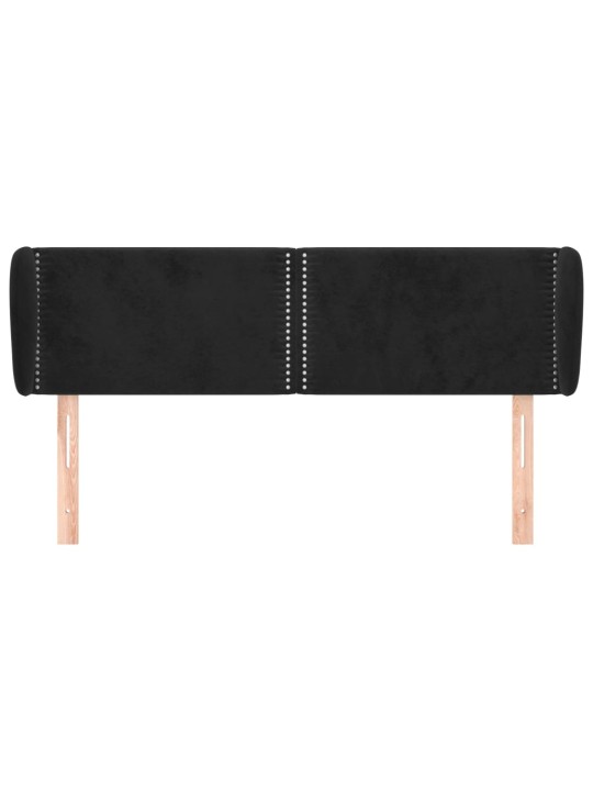 Čelo postele typu ušák černé 147x23x78/88 cm samet