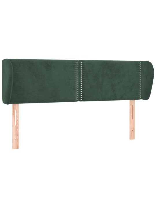 Čelo postele typu ušák tmavě zelené 147x23x78/88 cm samet