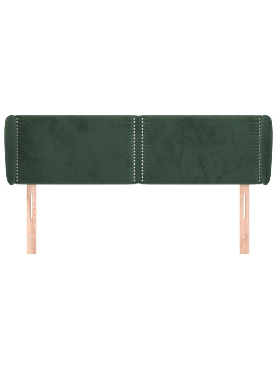 Čelo postele typu ušák tmavě zelené 147x23x78/88 cm samet