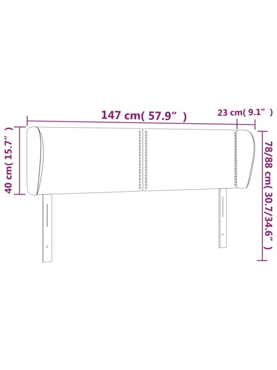 Čelo postele typu ušák tmavě zelené 147x23x78/88 cm samet