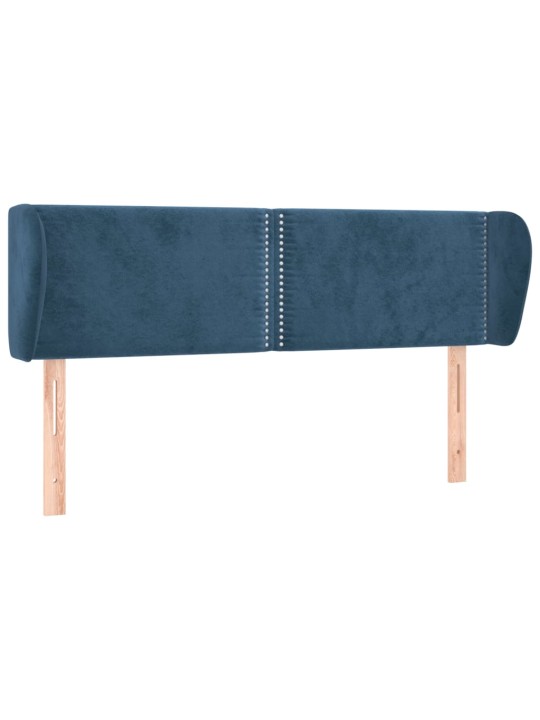 Čelo postele typu ušák tmavě modré 147x23x78/88 cm samet