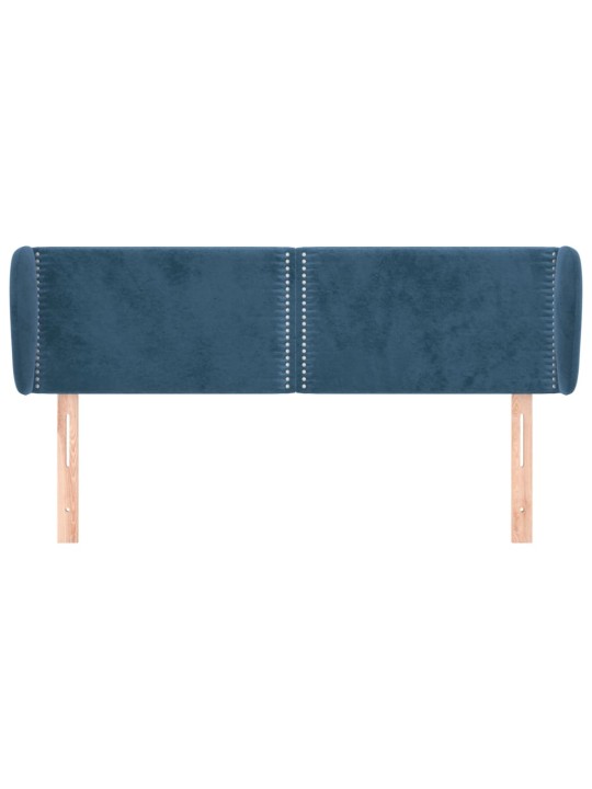Čelo postele typu ušák tmavě modré 147x23x78/88 cm samet
