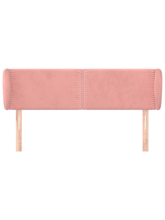 Čelo postele typu ušák růžová 147x23x78/88 cm samet
