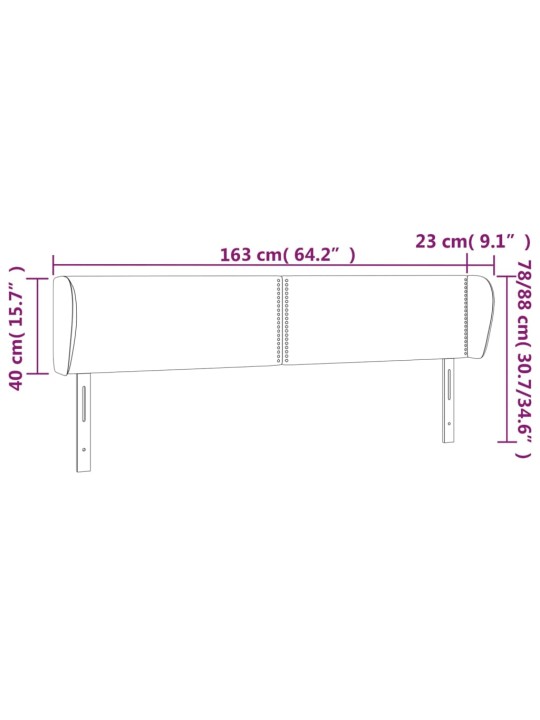 Čelo postele typu ušák tmavě zelené 163x23x78/88 cm samet