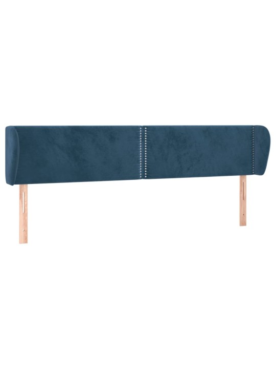 Čelo postele typu ušák tmavě modré 163x23x78/88 cm samet