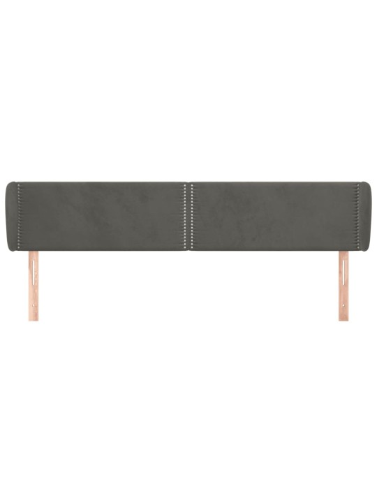 Čelo postele typu ušák tmavě šedé 183x23x78/88 cm samet