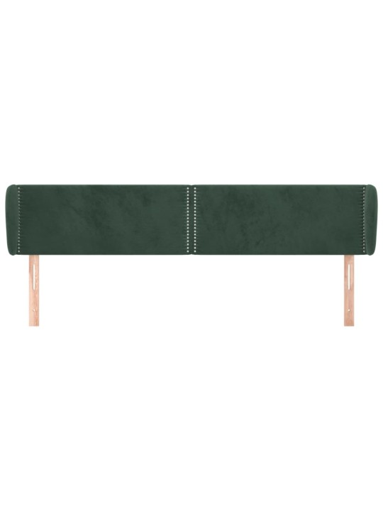 Čelo postele typu ušák tmavě zelené 183x23x78/88 cm samet