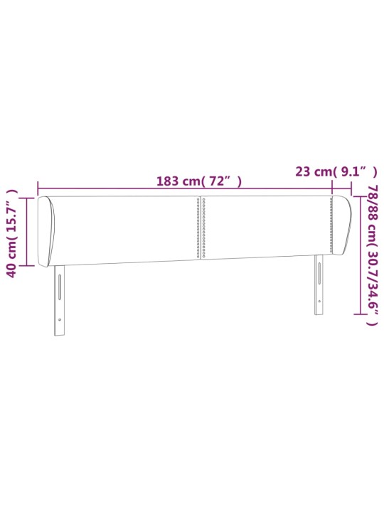 Čelo postele typu ušák tmavě zelené 183x23x78/88 cm samet