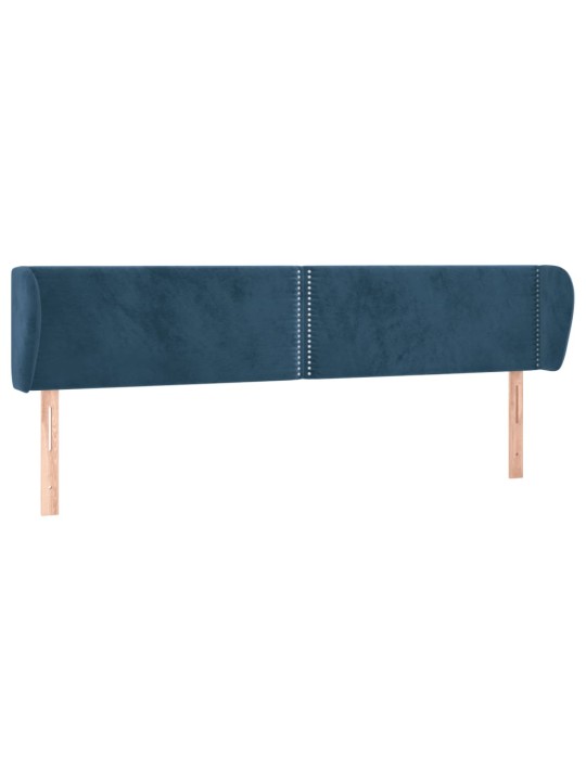 Čelo postele typu ušák tmavě modré 183x23x78/88 cm samet