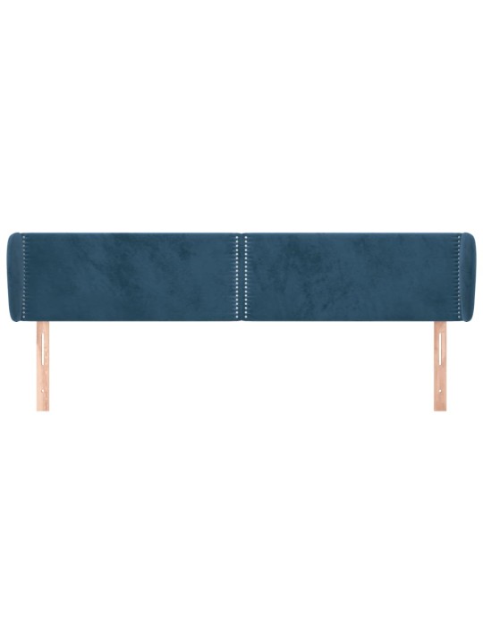 Čelo postele typu ušák tmavě modré 183x23x78/88 cm samet