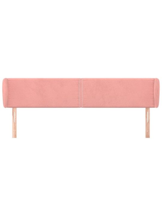 Čelo postele typu ušák růžová 183x23x78/88 cm samet