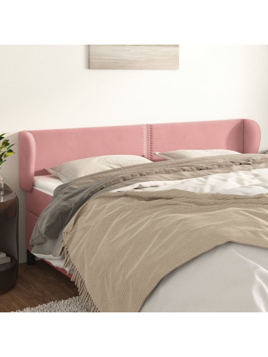Čelo postele typu ušák růžová 183x23x78/88 cm samet