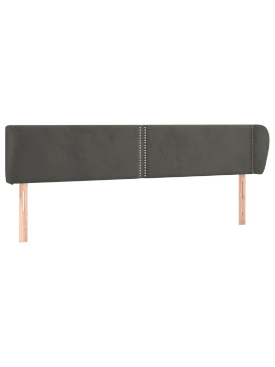 Čelo postele typu ušák tmavě šedé 203x23x78/88 cm samet