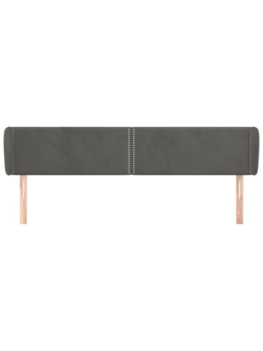 Čelo postele typu ušák tmavě šedé 203x23x78/88 cm samet