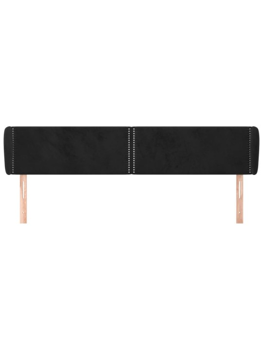 Čelo postele typu ušák černé 203x23x78/88 cm samet
