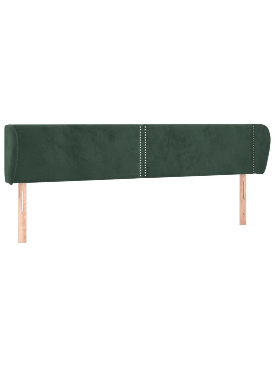Čelo postele typu ušák tmavě zelené 203x23x78/88 cm samet