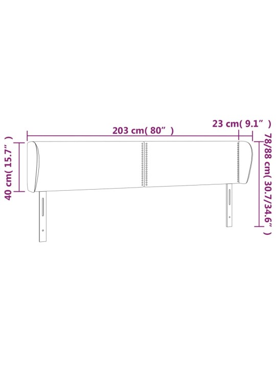 Čelo postele typu ušák tmavě zelené 203x23x78/88 cm samet