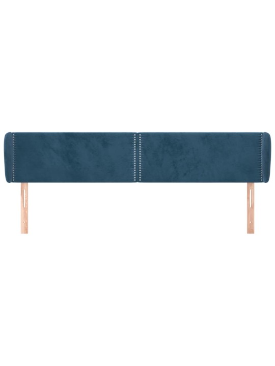 Čelo postele typu ušák tmavě modré 203x23x78/88 cm samet