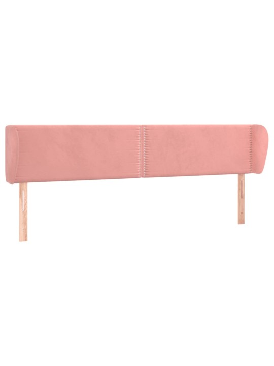 Čelo postele typu ušák růžová 203x23x78/88 cm samet