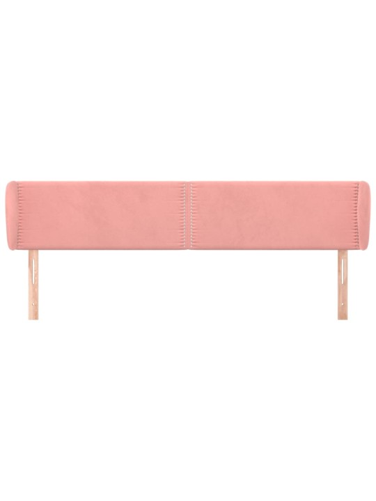 Čelo postele typu ušák růžová 203x23x78/88 cm samet