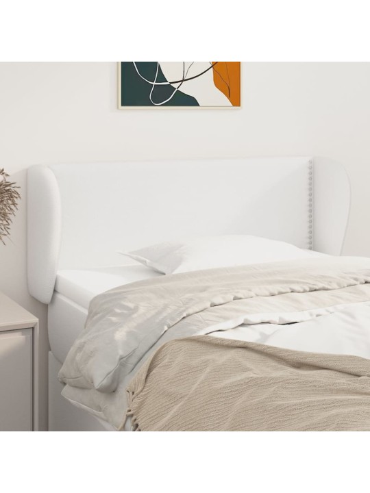 Čelo postele typu ušák bílá 83x23x78/88 cm umělá kůže