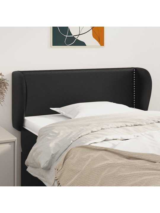 Čelo postele typu ušák černé 93x23x78/88 cm umělá kůže
