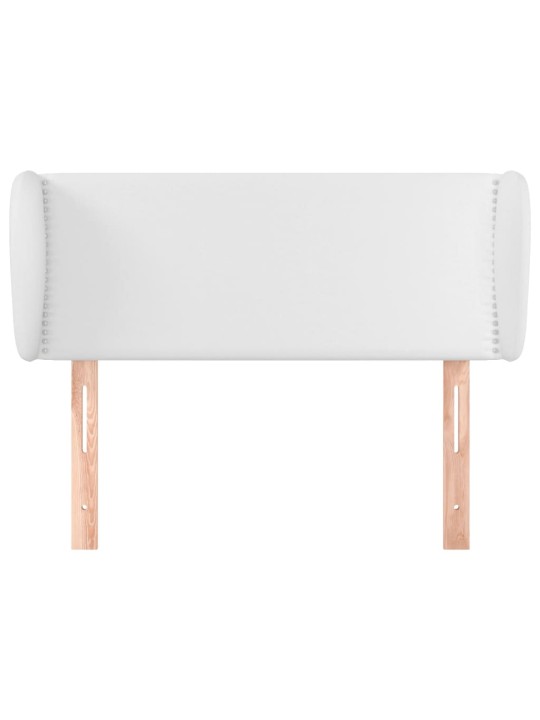 Čelo postele typu ušák bílá 103x23x78/88 cm umělá kůže