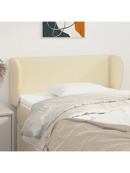 Čelo postele typu ušák krémové 103x23x78/88 cm umělá kůže