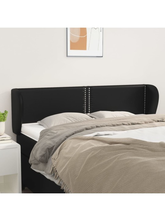 Čelo postele typu ušák černé 147x23x78/88 cm umělá kůže