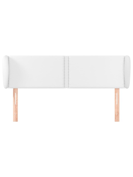 Čelo postele typu ušák bílá 147x23x78/88 cm umělá kůže