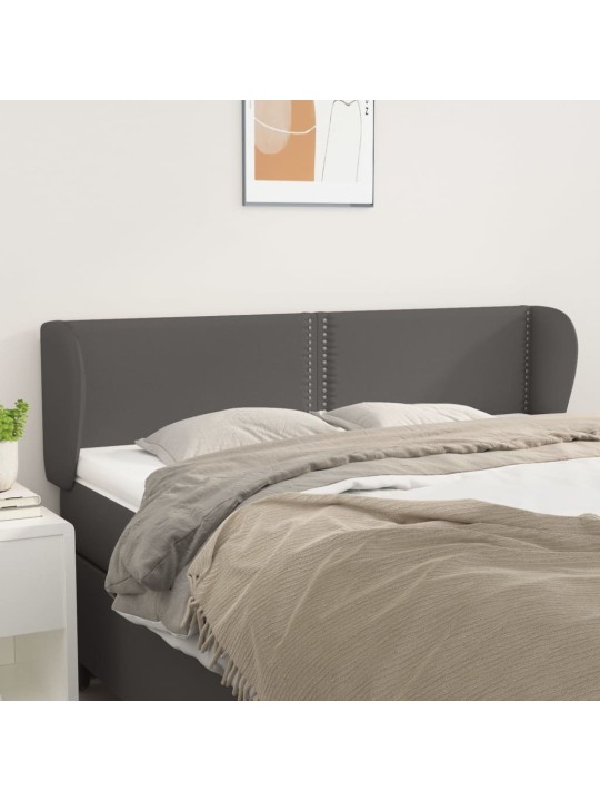 Čelo postele typu ušák šedá 147x23x78/88 cm umělá kůže