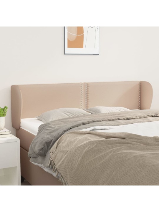 Čelo postele typu ušák cappuccino 147x23x78/88 cm umělá kůže