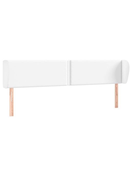 Čelo postele typu ušák bílá 163x23x78/88 cm umělá kůže