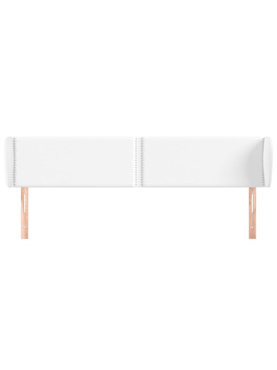 Čelo postele typu ušák bílá 163x23x78/88 cm umělá kůže