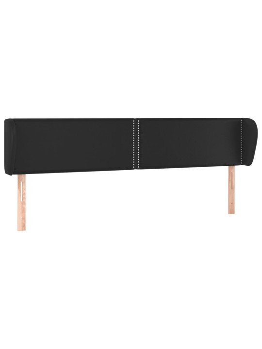 Čelo postele typu ušák černé 203x23x78/88 cm umělá kůže