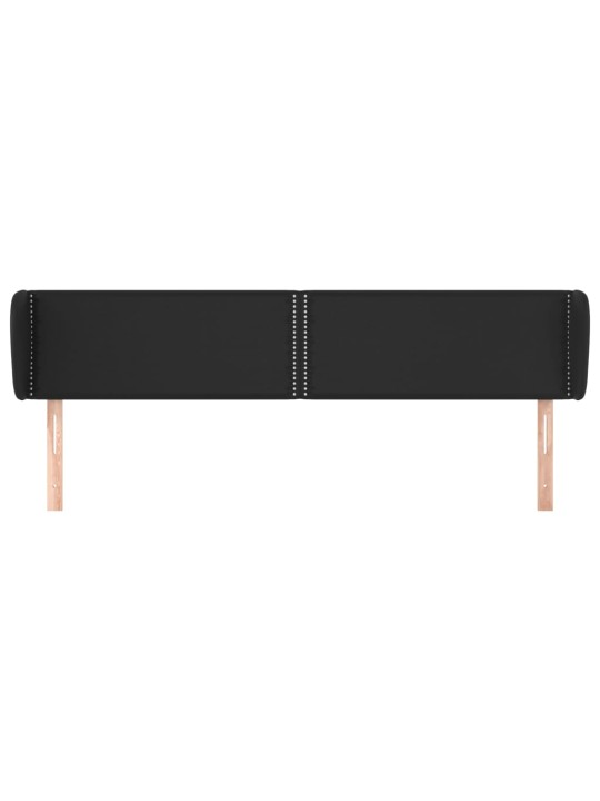 Čelo postele typu ušák černé 203x23x78/88 cm umělá kůže
